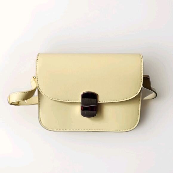 Nwt Sezane Mini Milo Classic Pastel Bag Smooth Yellow Smooth goatskin leather - Picture 3 of 10